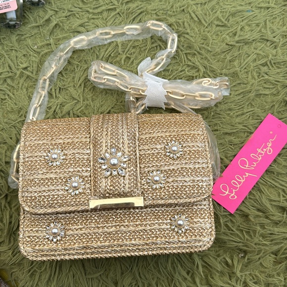 NWT Lilly Pulitzer Emmeline straw crossbody bag - Picture 8 of 9
